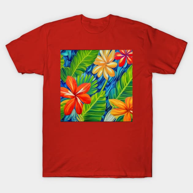 Tropical Flowers Two T-Shirt by BlakCircleGirl